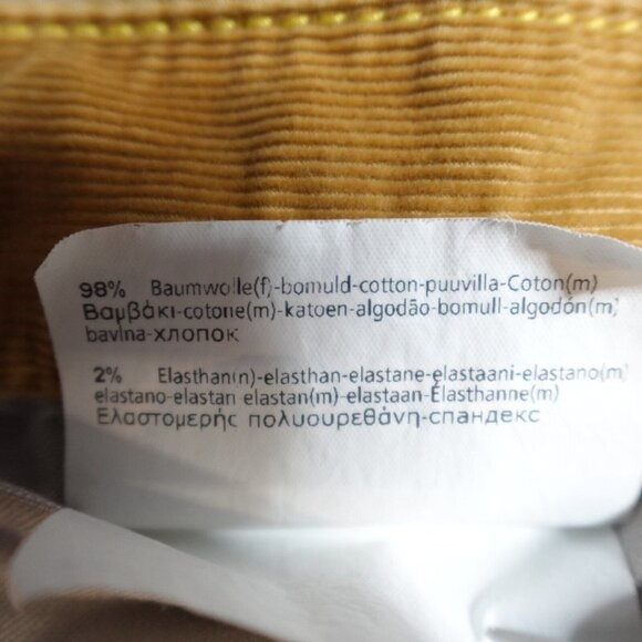 Paul Stuart Pants 38 x 28 Yellow Corduroy Solid Cotton Elastane - Picture 10 of 11